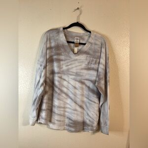 Victoria Secret Pink Varsity Beach Terry V Neck NWT Size Medium